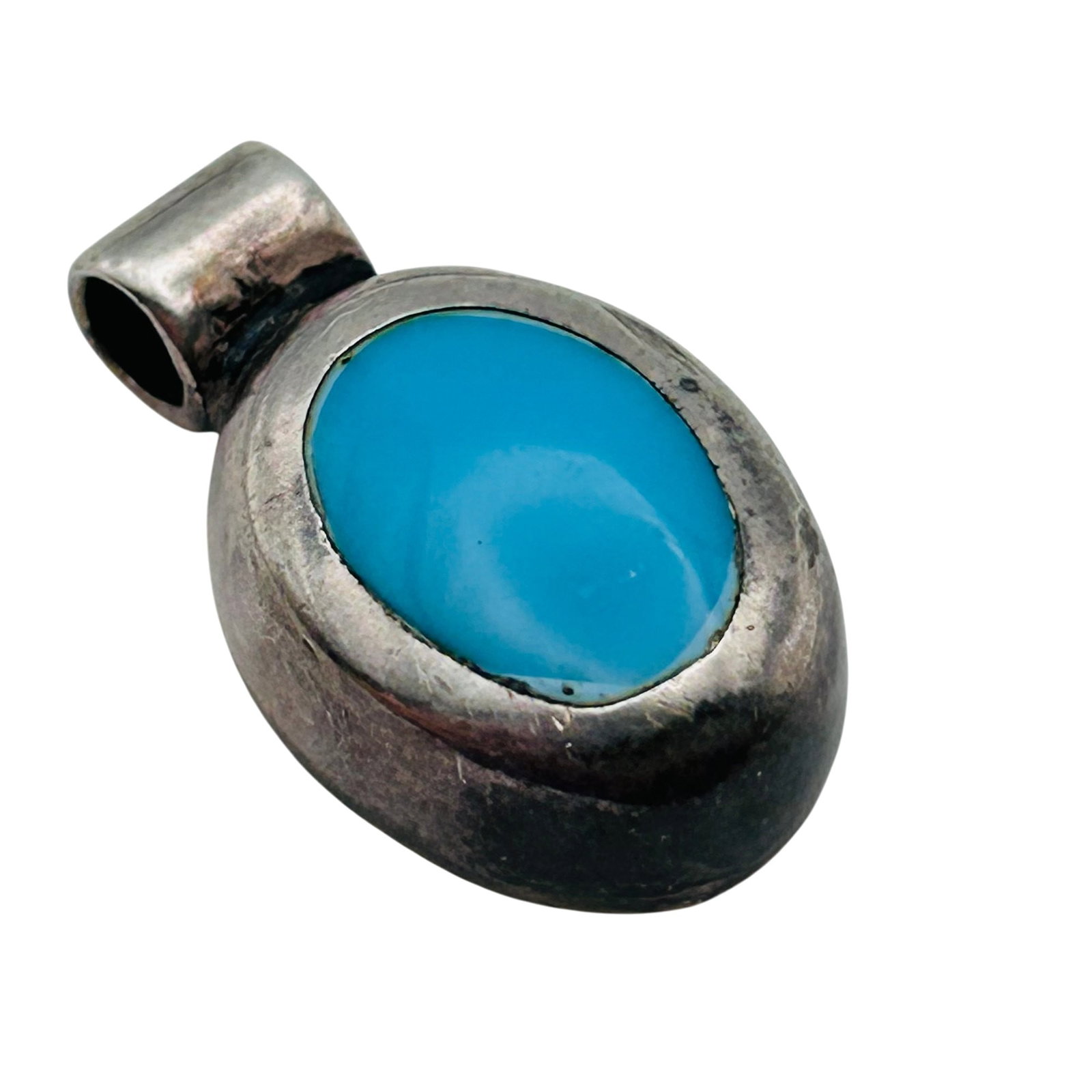 Mexico Sterling Turquoise Pendant (1 of 5)