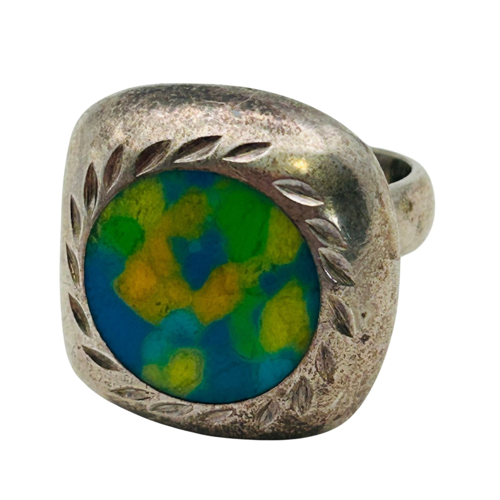 Mexico Sterling Square Ring Sz 7 (1 of 7)