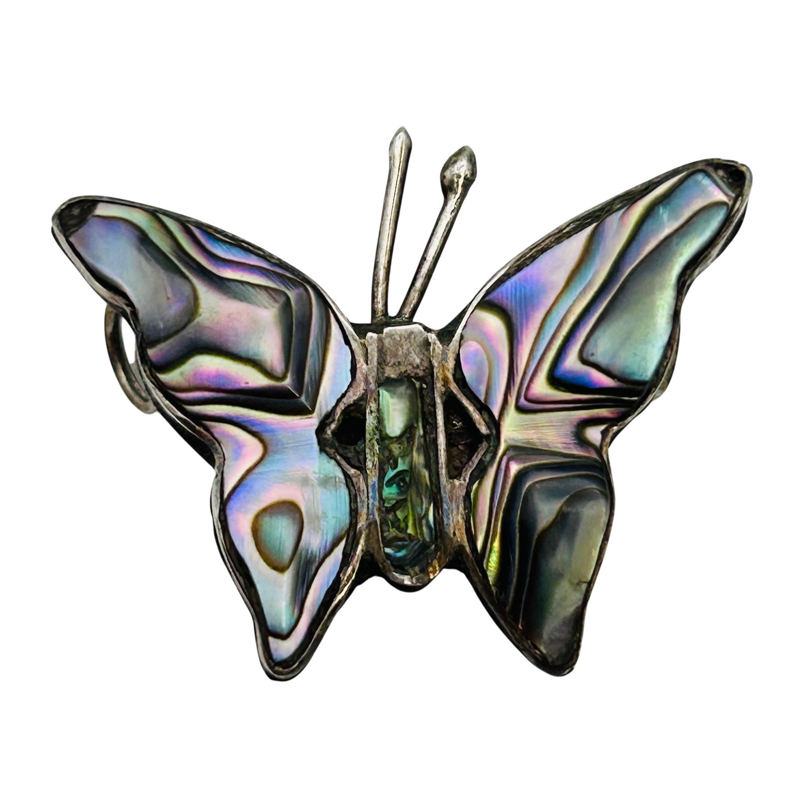 Mexico Sterling Abalone Butterfly Pendant (1 of 5)