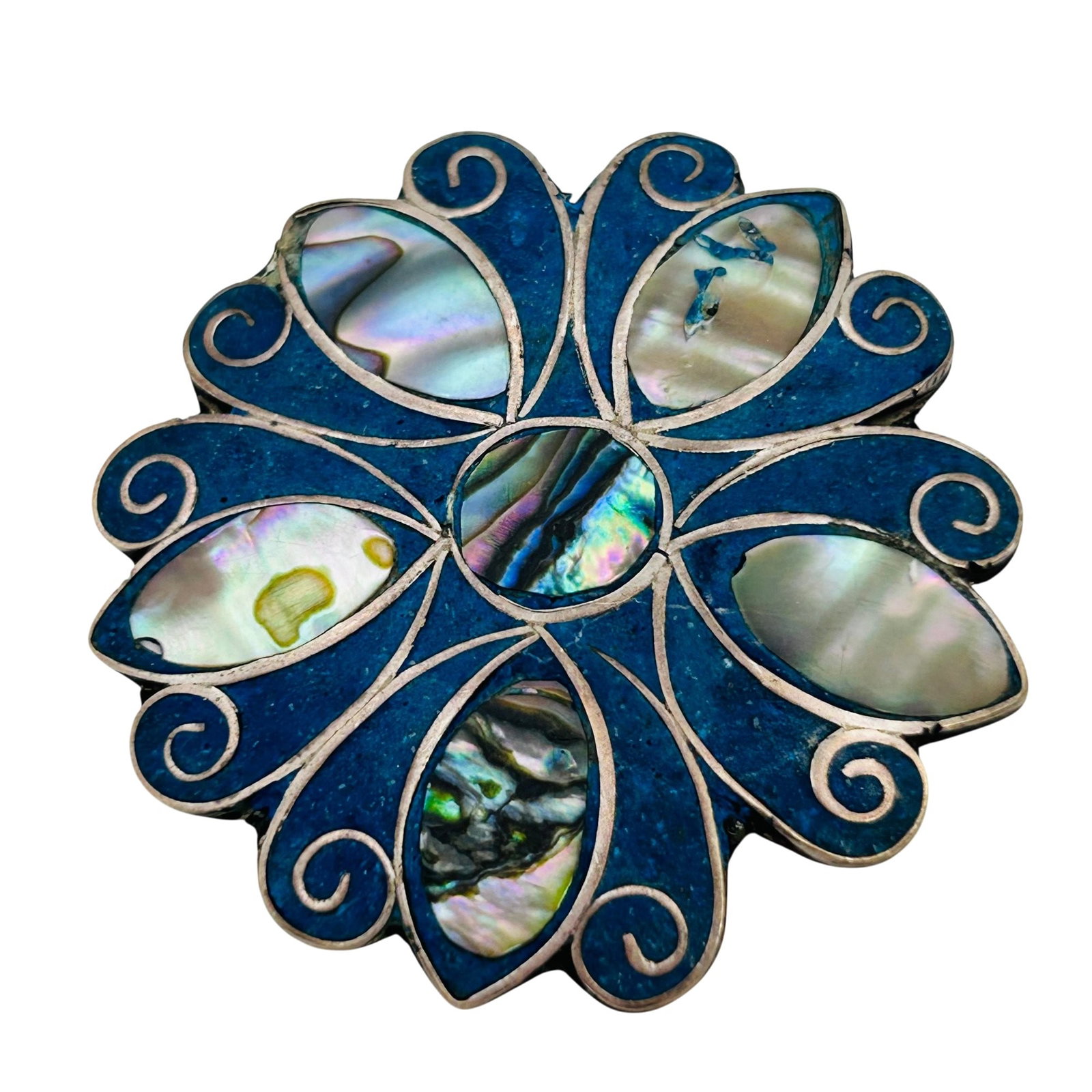 Mexico Sterling Multi-stone Brooch/Pendant (1 of 6)