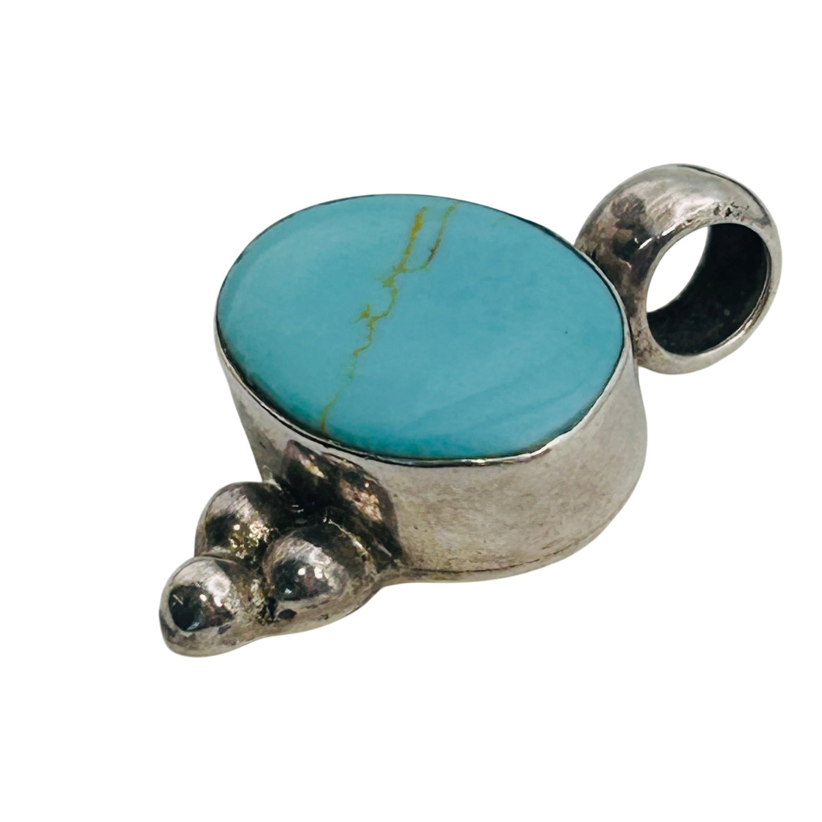 Mexico Sterling Turquoise Pendant (1 of 4)