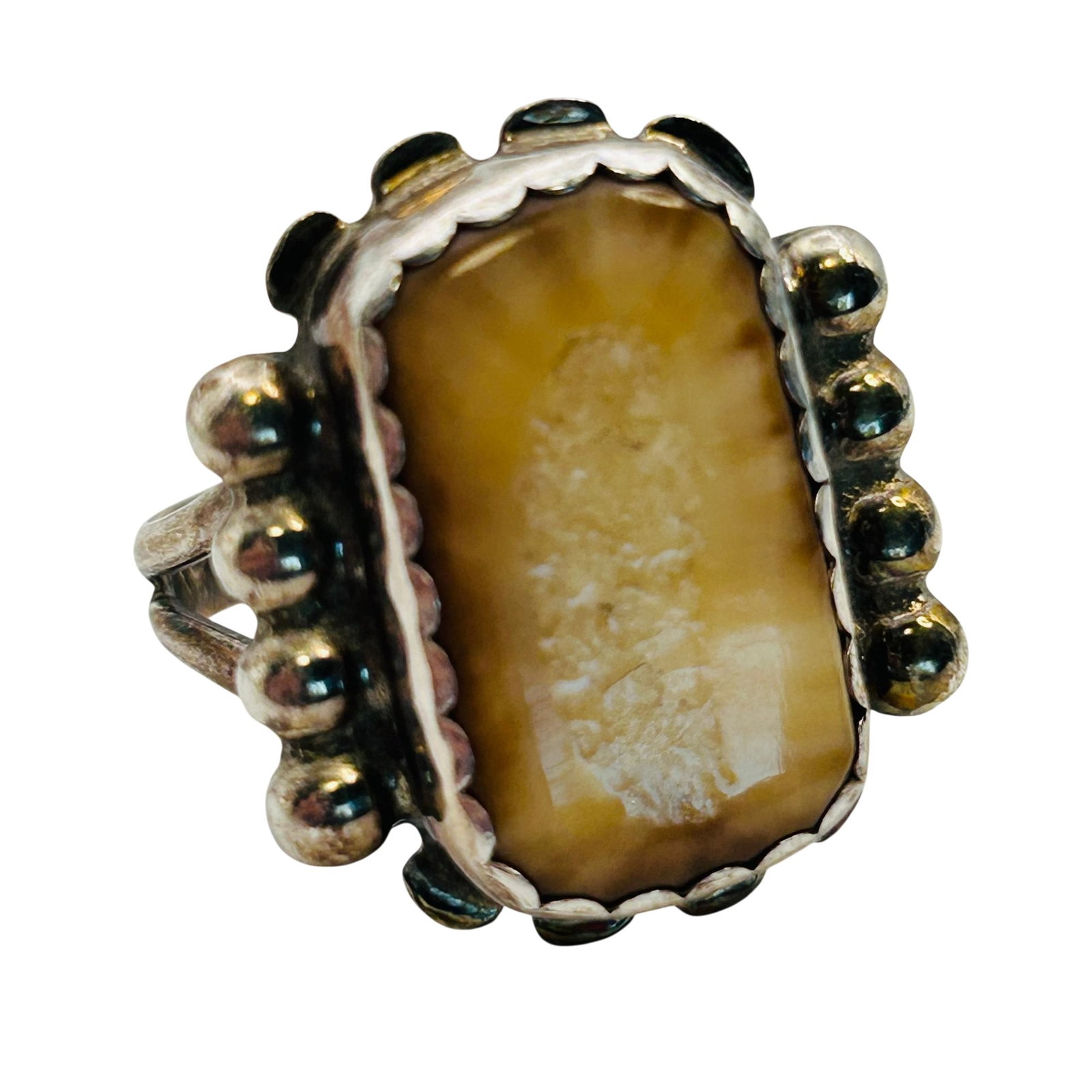 Vintage Signed Native Sterling Stone Ring Sz 9 (1 of 7)