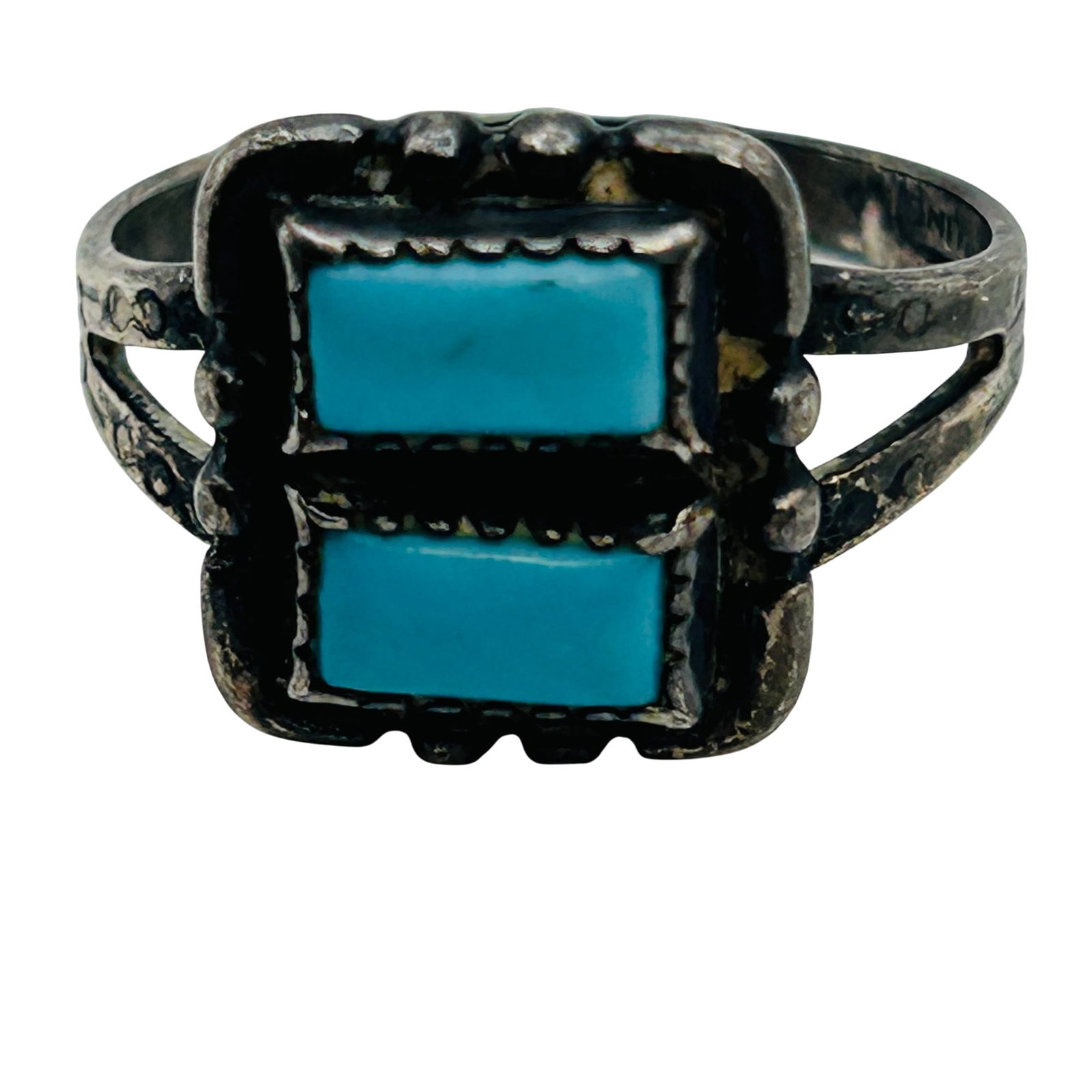 Native Sterling Turquoise Ring Sz 8 (1 of 7)