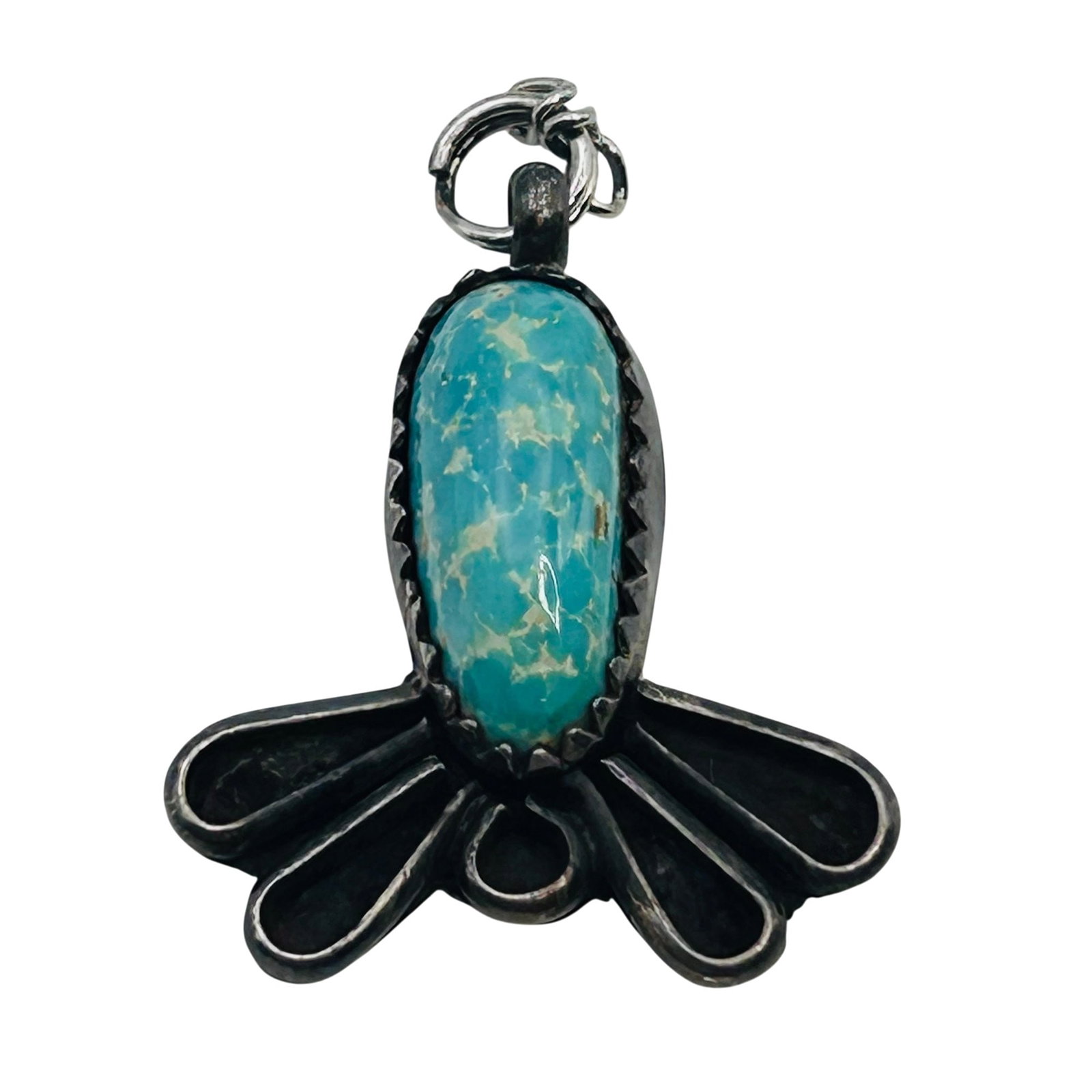 Signed Native Sterling Turquoise Pendant (1 of 4)