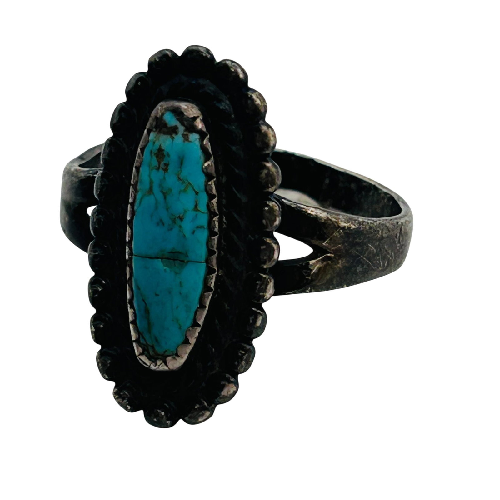 Bell Trading Post Sterling Turquoise Ring Sz 7 (1 of 6)