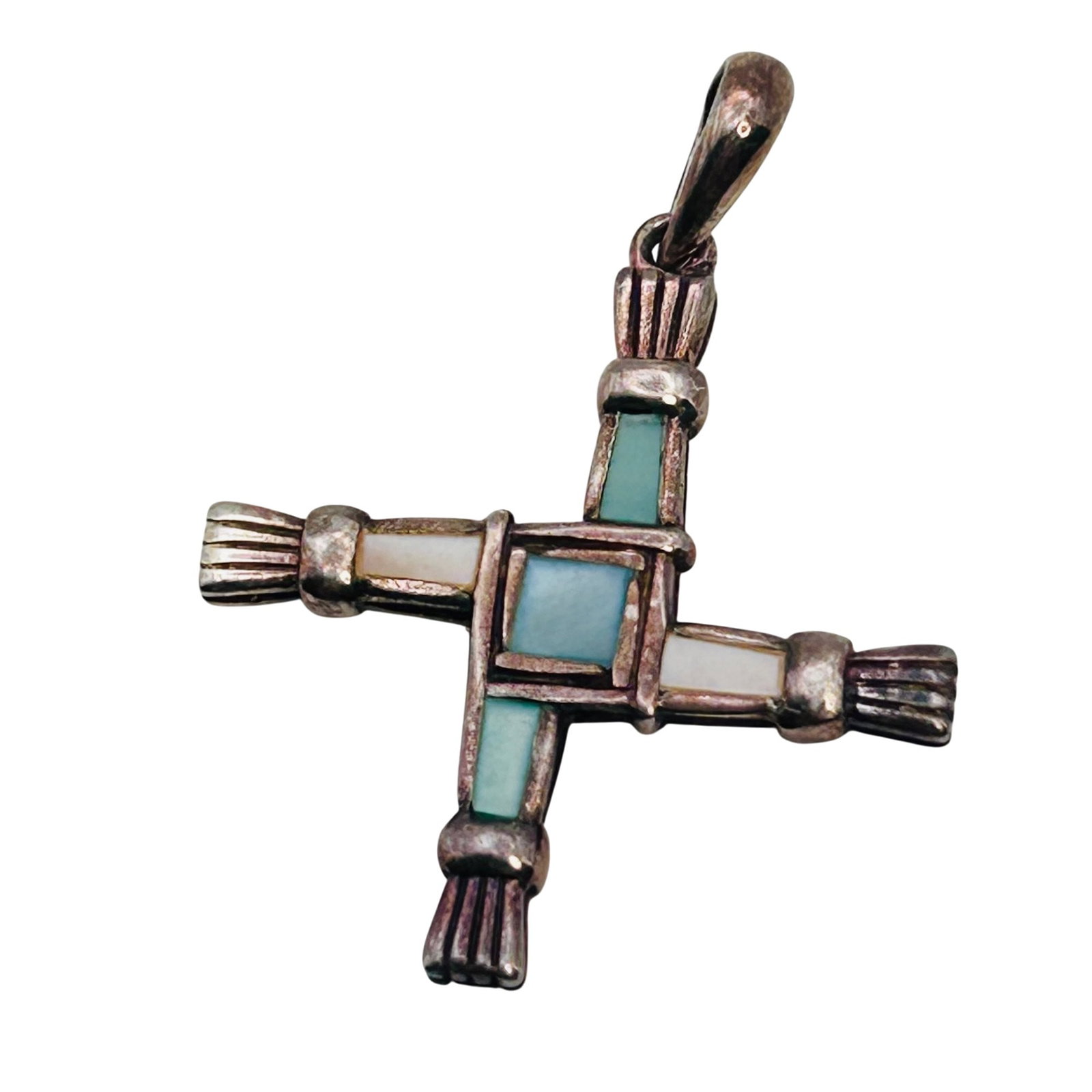 Solvar Sterling Mother Of Pearl Cross Pendant: Solvar Sterling Mother Of Pearl Cross Pendant 2.2g