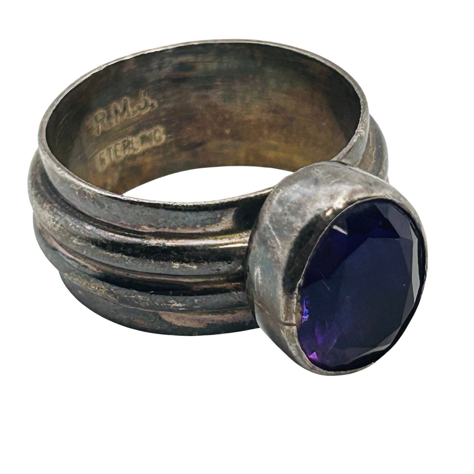 Signed Sterling Amethyst Ring Sz 9.5 (1 of 5)