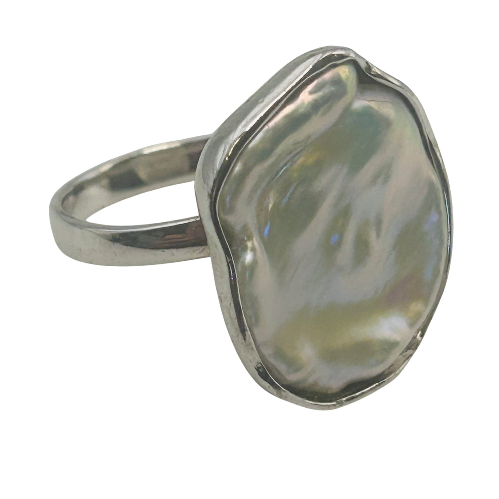 Signed Sterling Mother Of Pearl Ring Sz 6 (1 of 5)