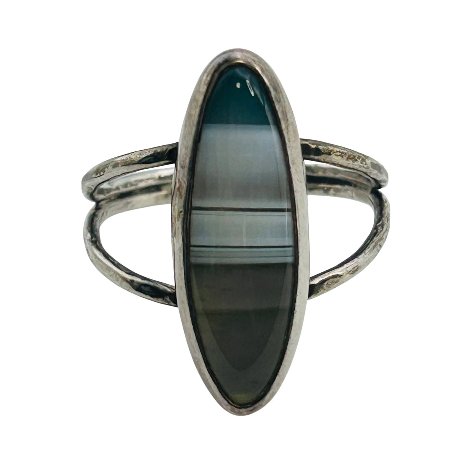 Sterling Banded Agate Ring Sz 7.5 (1 of 6)