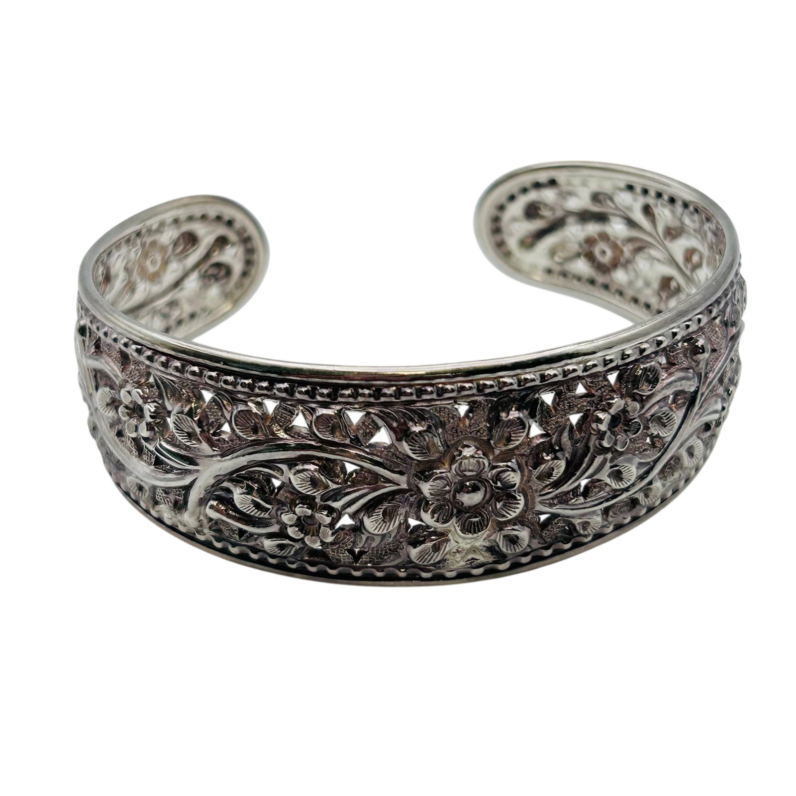 Sterling Floral Cuff Bracelet (1 of 9)
