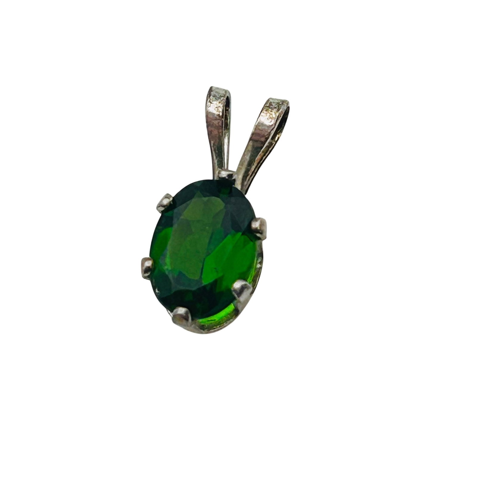 Sterling Emerald Pendant: Sterling Emerald Pendant |.4g