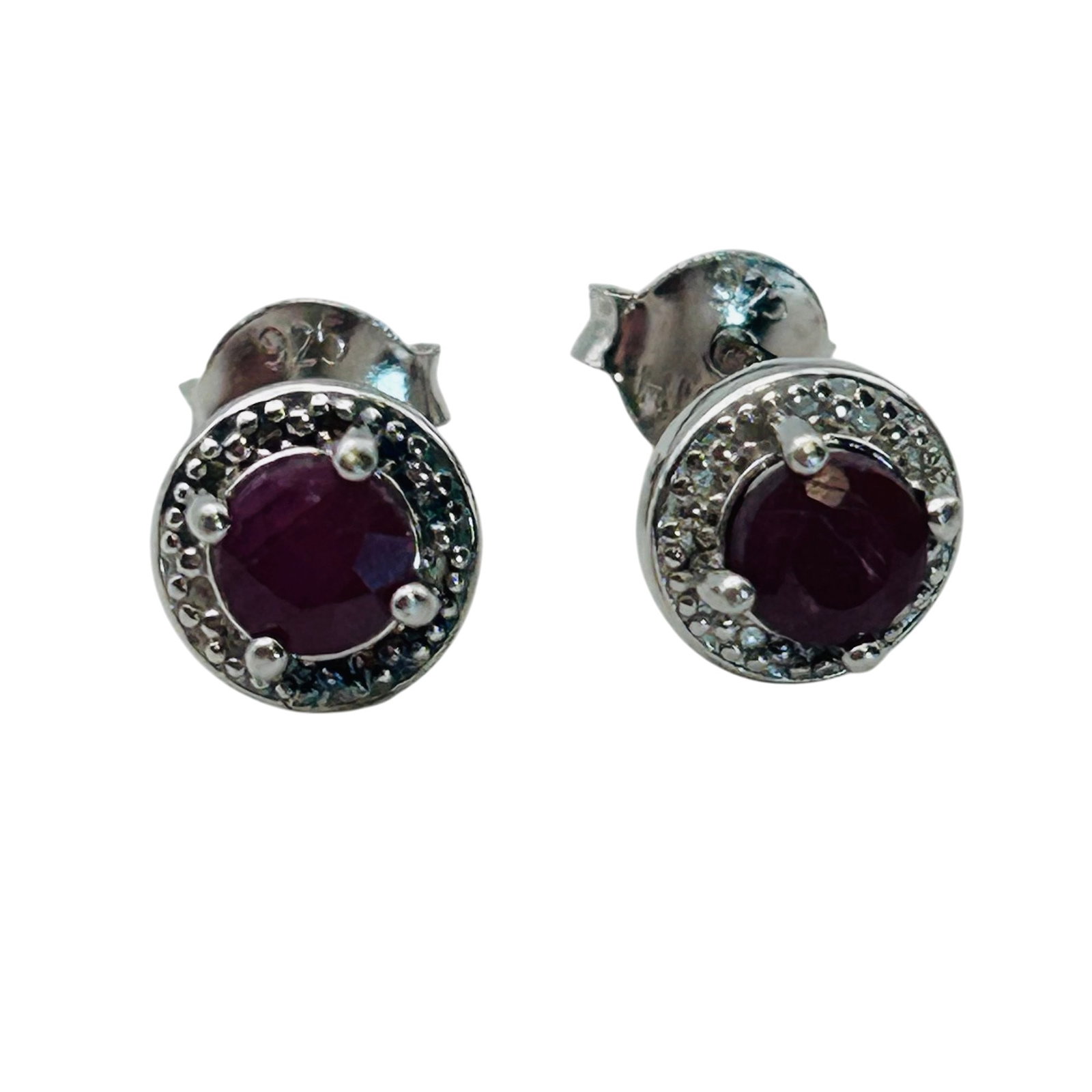 Signed Sterling Ruby Earrings (1 of 6)