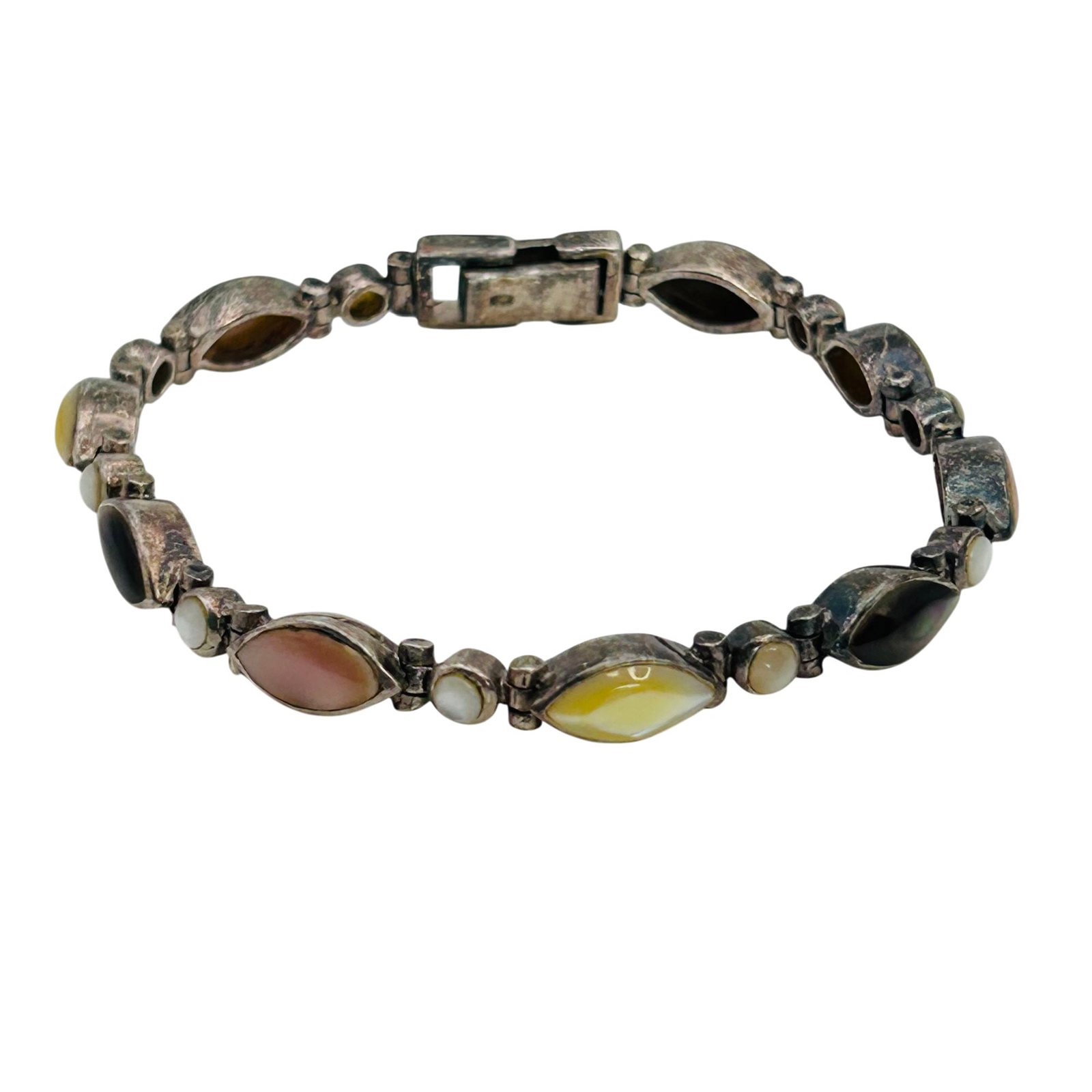 Sterling Mother Of Pearl Bracelet: Sterling Mother Of Pearl Bracelet |16.8g