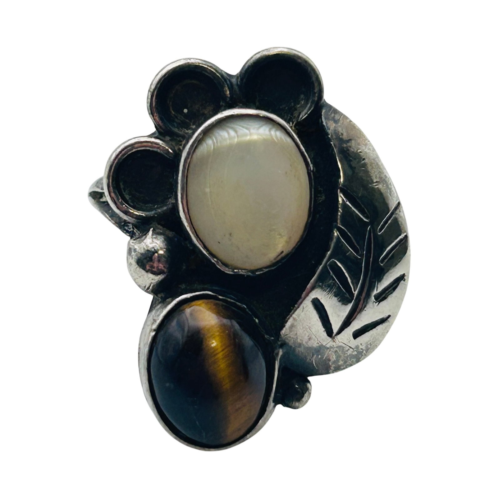 Navajo Sterling Mutli-stone Ring Sz 7.5 (1 of 6)