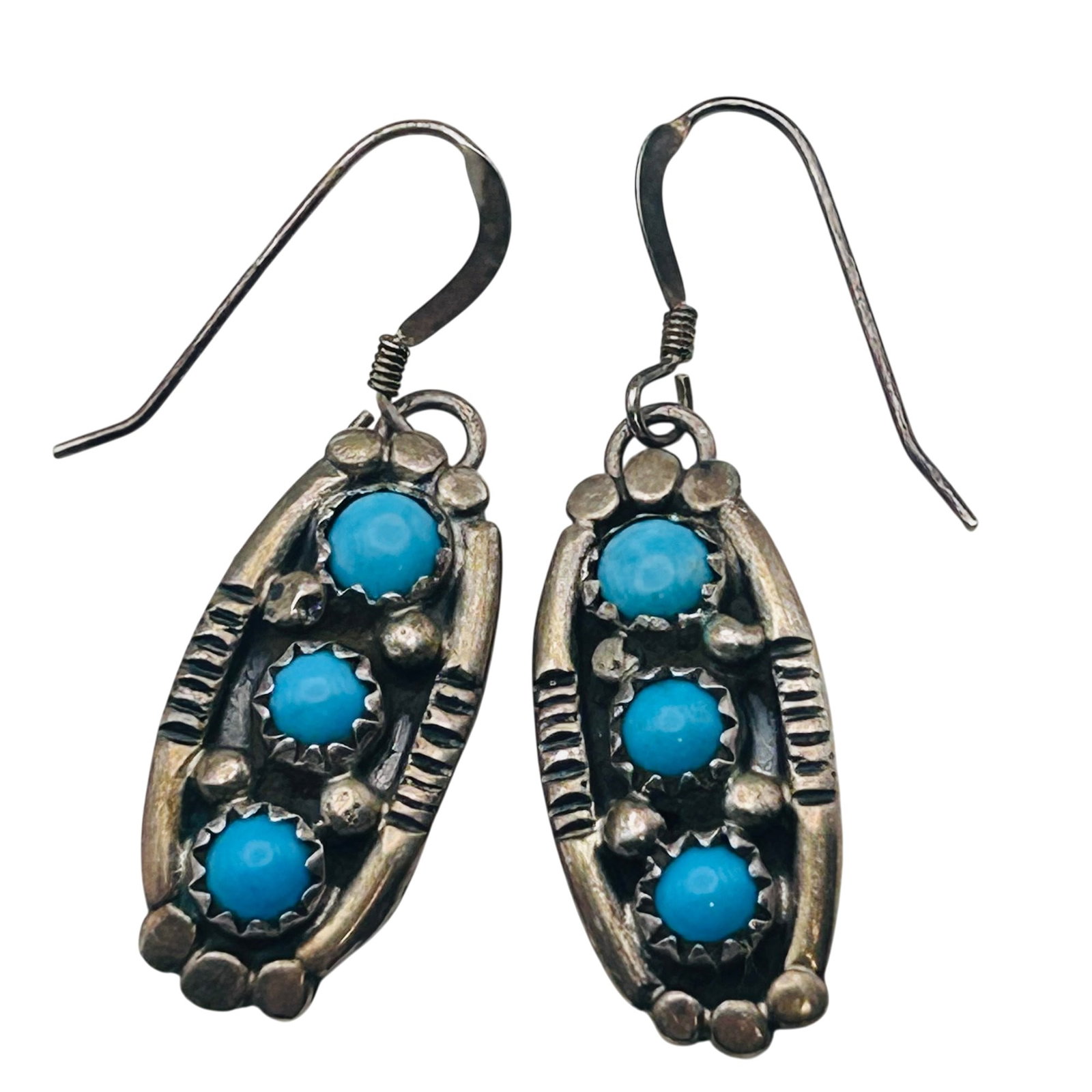 Running Bear Sterling Turquoise Earrings: Running Bear Sterling Turquoise Earrings | 5g