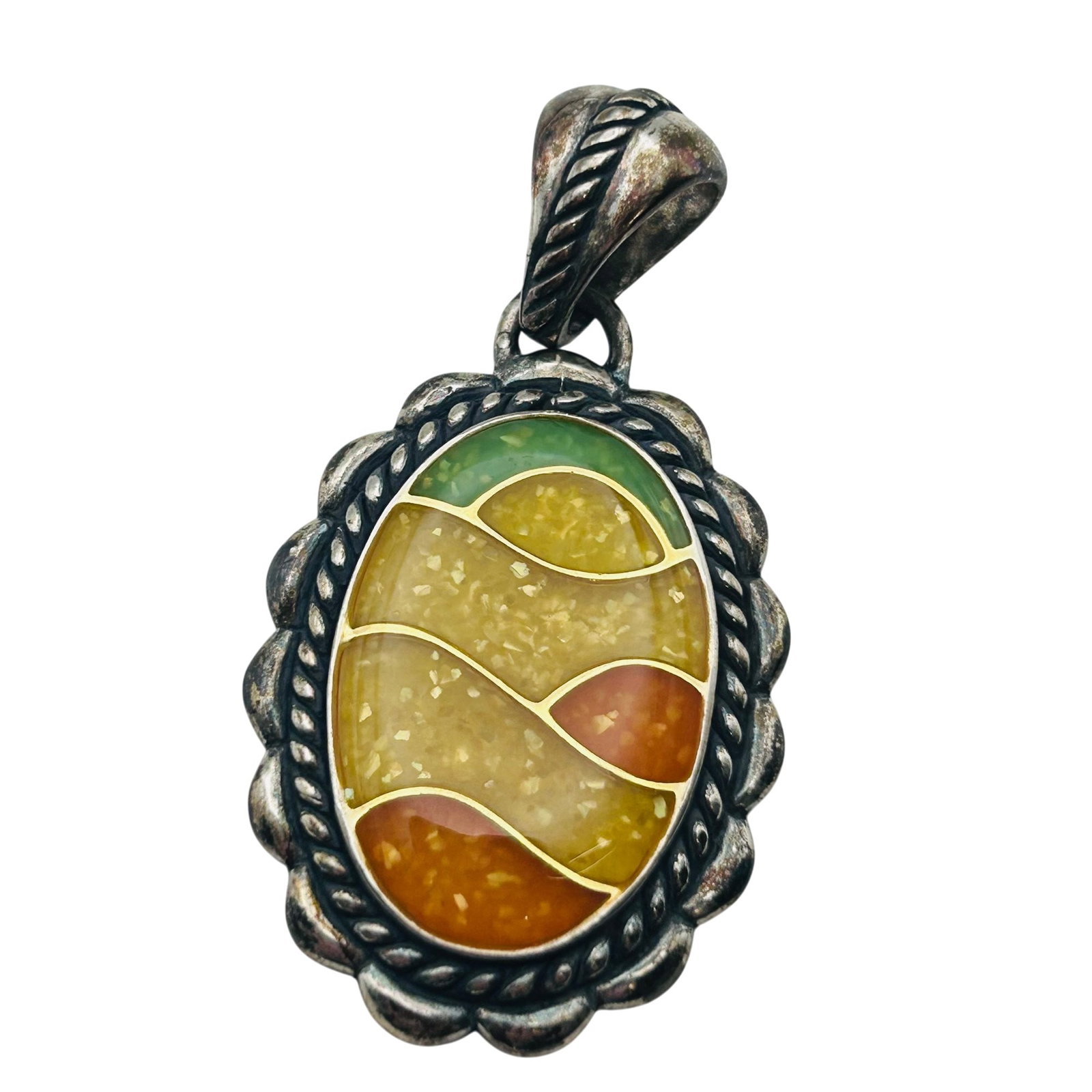 Carolyn Pollack Sterling Sunrise Inlay Stone Pendant (1 of 5)