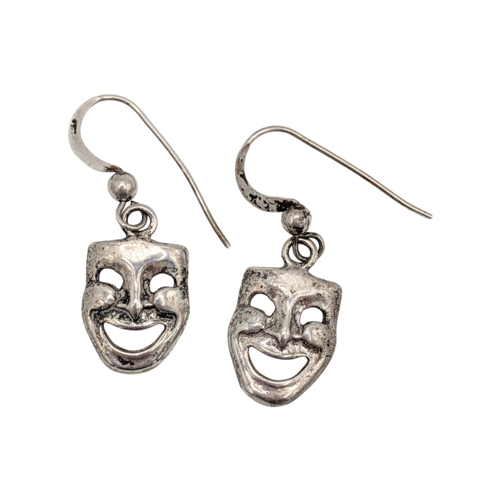 Sterling Silver Vintage Comedy Mask Earrings (1 of 3)