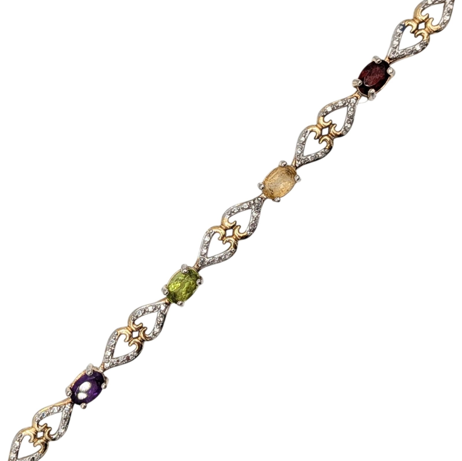 Ross Simons Gold Over Silver Multi-Stone Heart Tennis Bracelet (1 of 5)