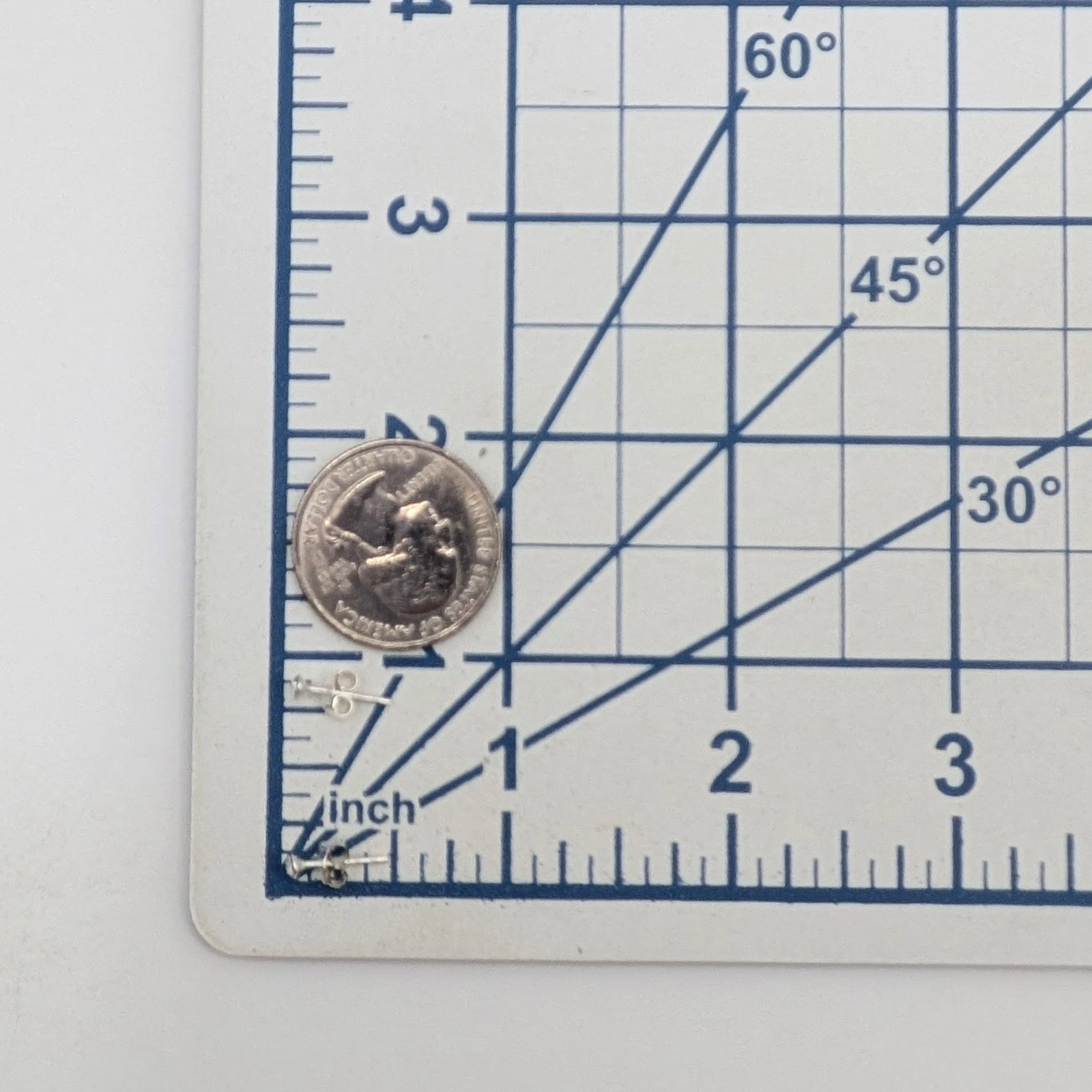 Signed Sterling Silver Tiny Rhinestone Stud Earrings - 3