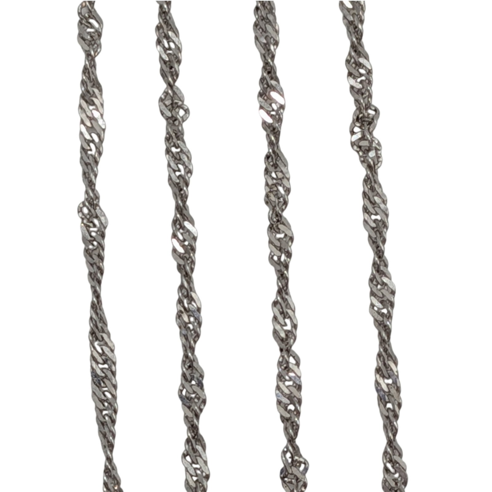 Italy Sterling Silver Twisted Herringbone Necklace: Italy Sterling Silver 2mm Twisted Herringbone Necklace. 18in Length. Signed Italy S925. 1.5g