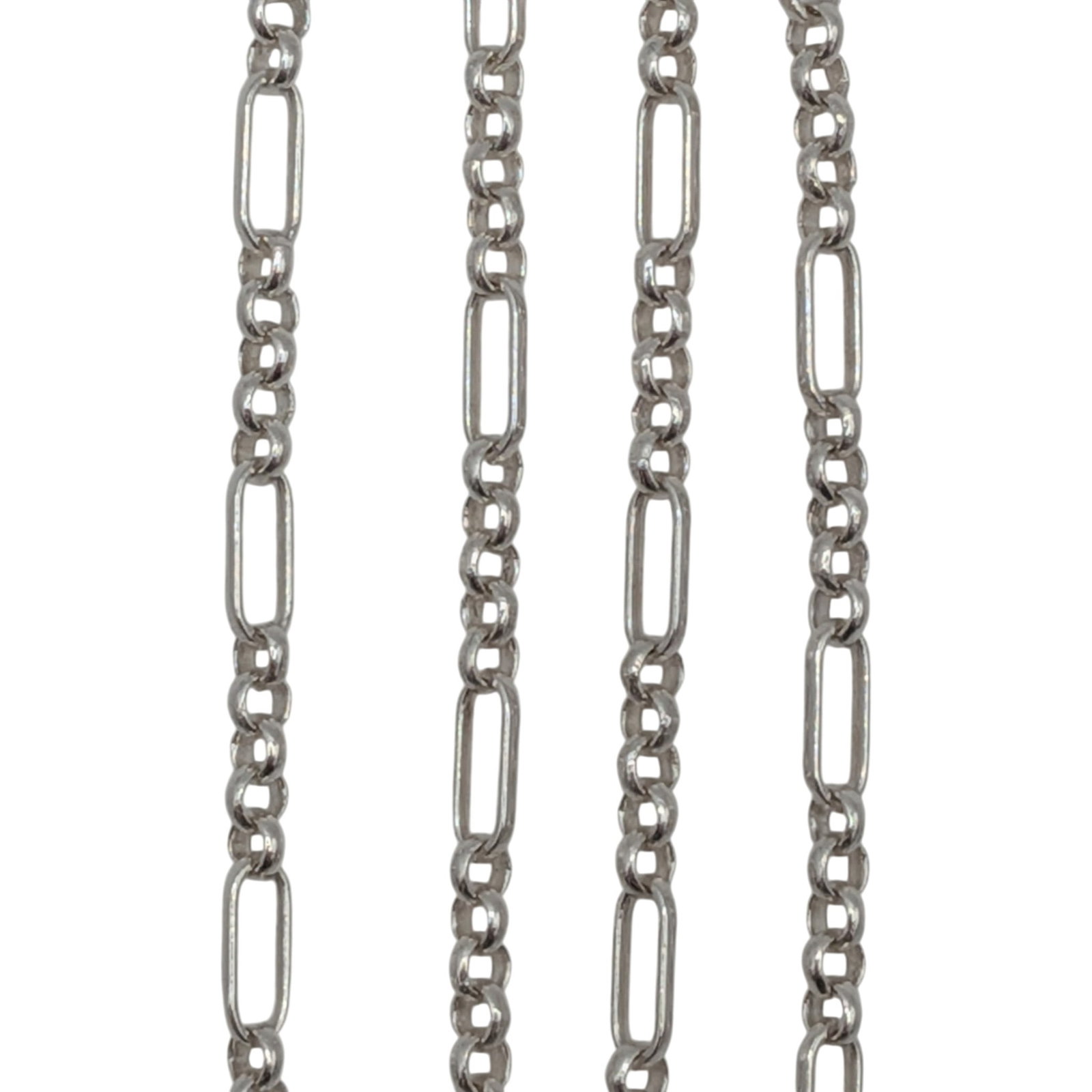 Signed Italy Sterling Silver Figaro Chain Necklace (1 of 3)