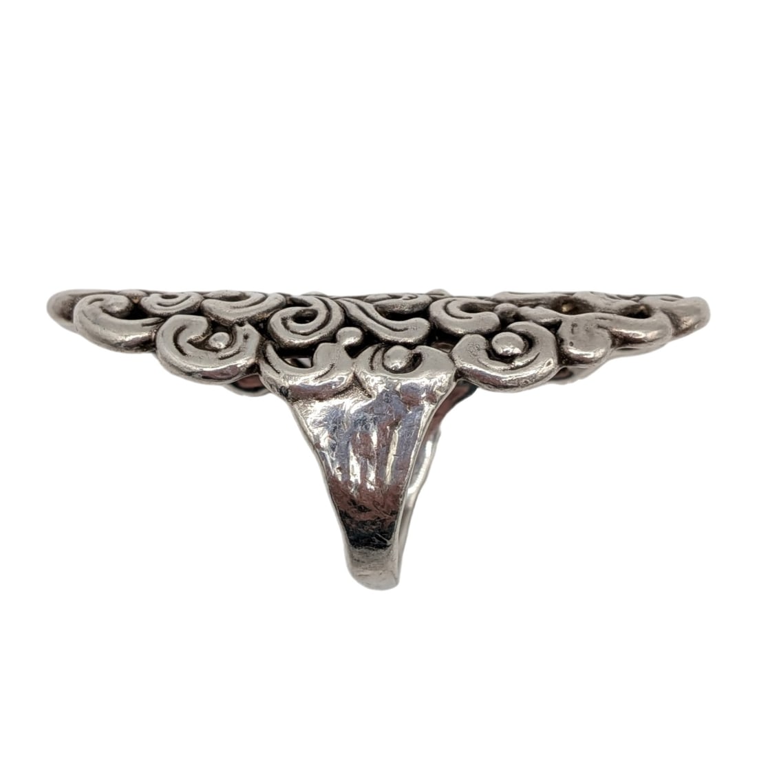 Sterling Silver Open Scroll Statement Ring Size 8.5 - 2