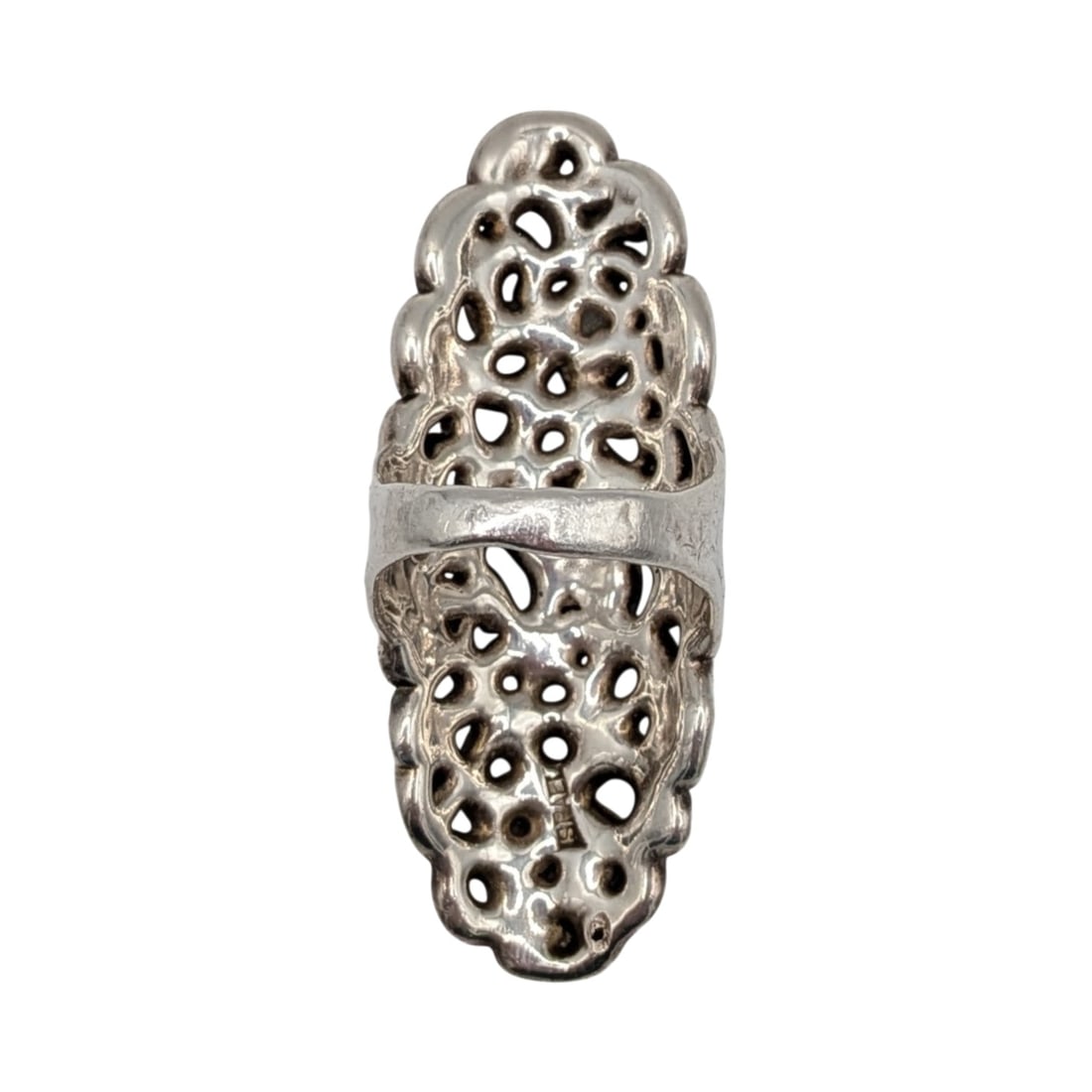 Sterling Silver Open Scroll Statement Ring Size 8.5 - 3