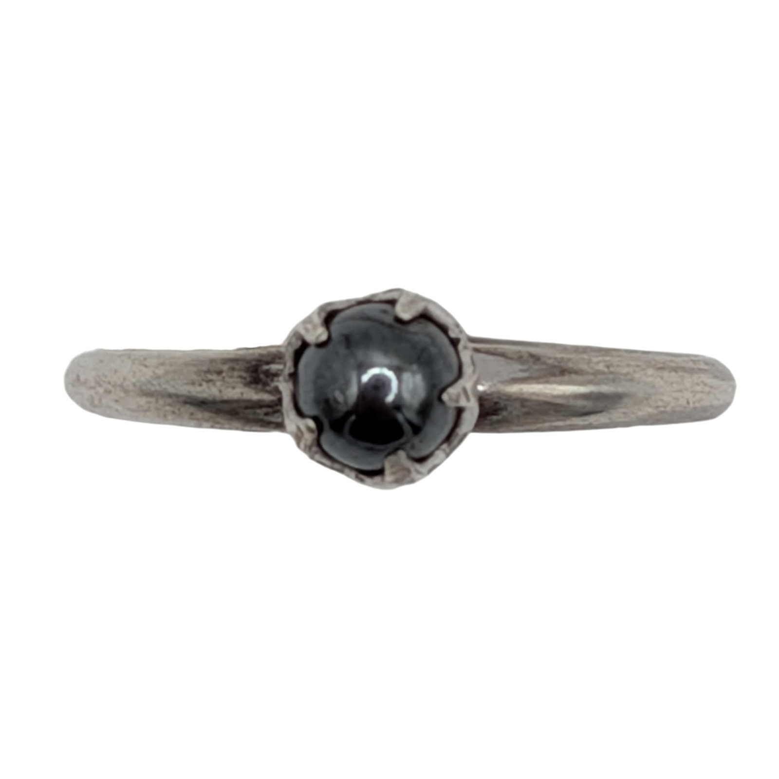 Clark And Coombs Vintage Sterling Silver Hematite Orb Ring Size 6.75 (1 of 4)