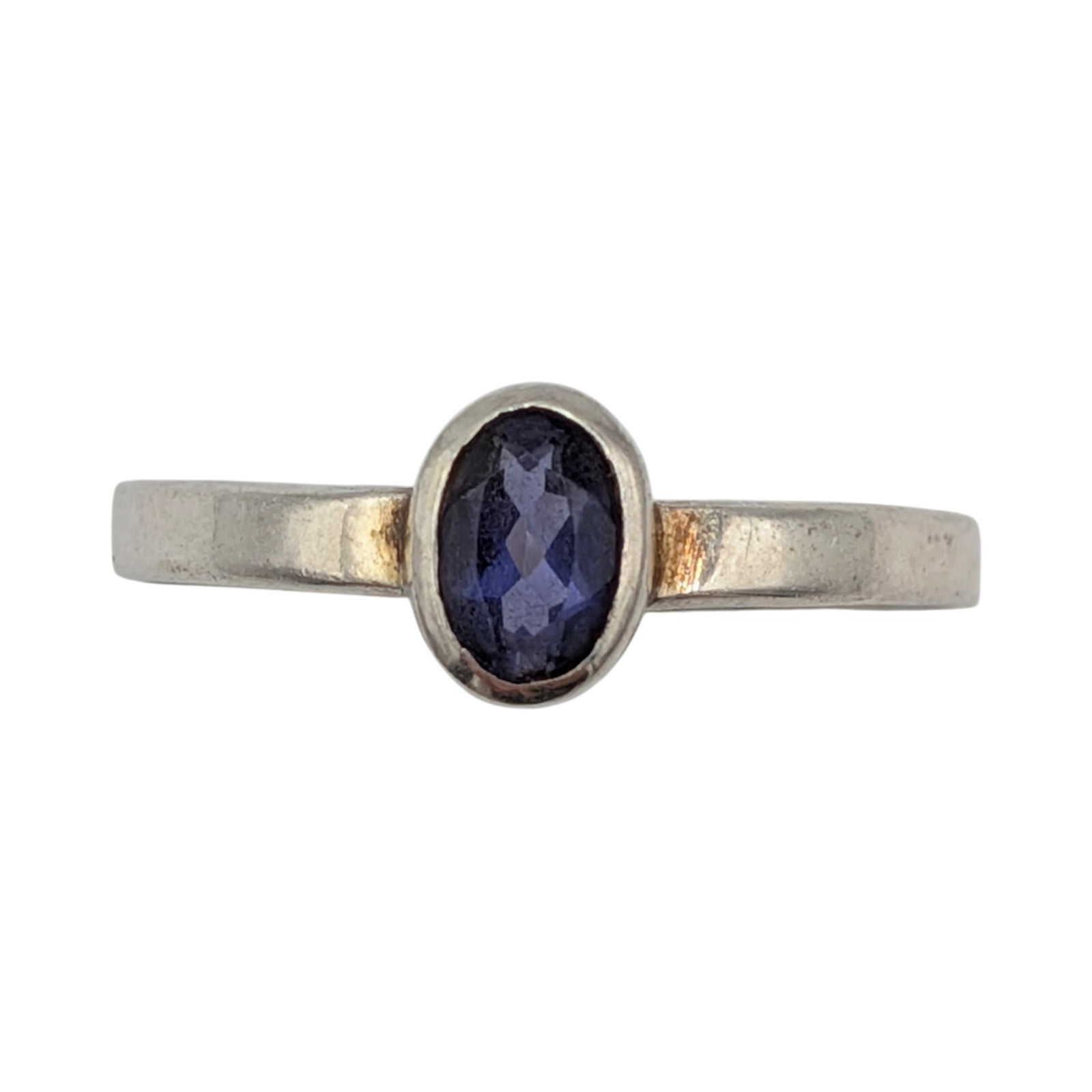 Sterling Silver Iolite Oval Cut Stackable Ring Size 9: Sterling Silver, Iolite Oval Cut Stackable Ring. Size 9. Signed 925. 1.8g