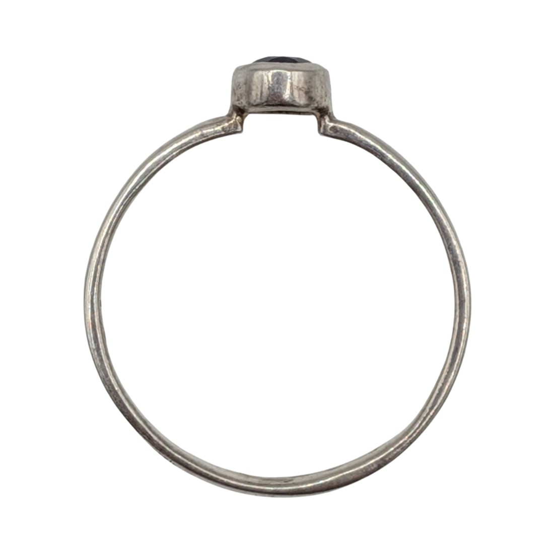 Sterling Silver Iolite Oval Cut Stackable Ring Size 9 - 3