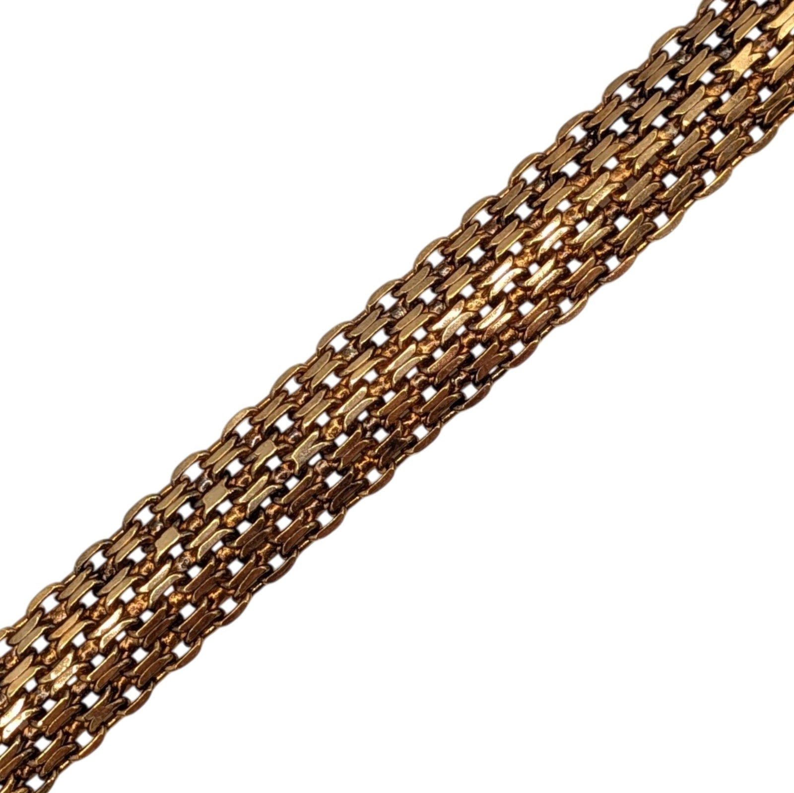 Signed Italy Gold Over Silver Multi Strand Woven Link Bracelet (1 of 6)