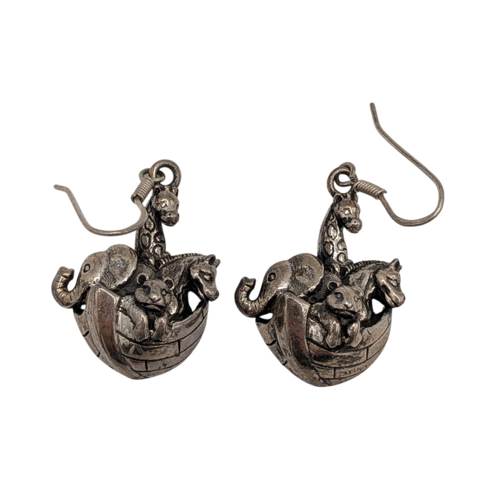 Sterling Silver Noah's Ark Dangle Earrings (1 of 3)