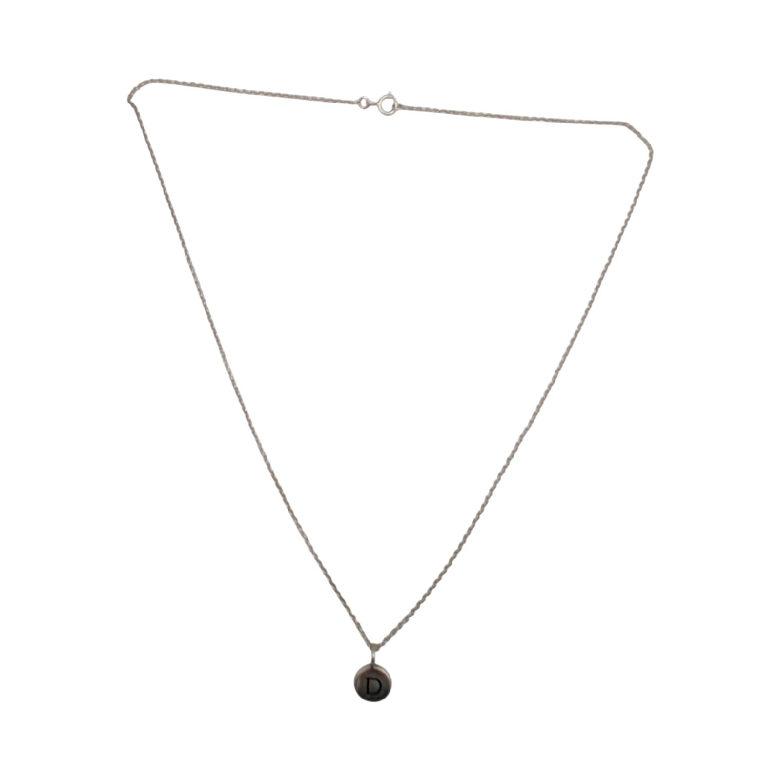 Sterling Silver Initial D Pendant - 2