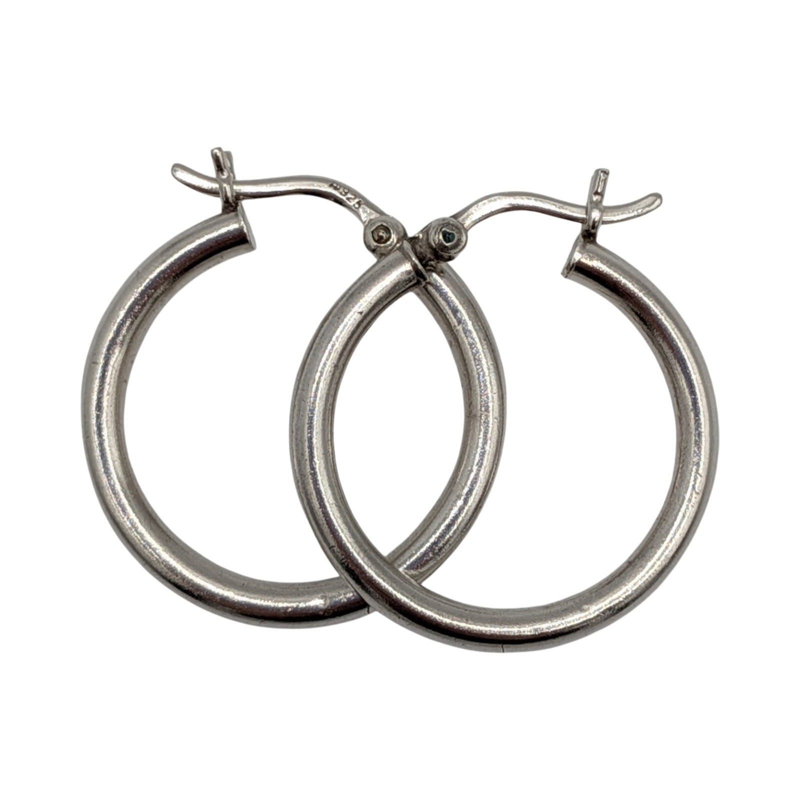 Signed Sterling Silver Polished Hoop Earrings: Signed Sterling Silver Polished Hoop Earrings. Signed A925. 3.4g