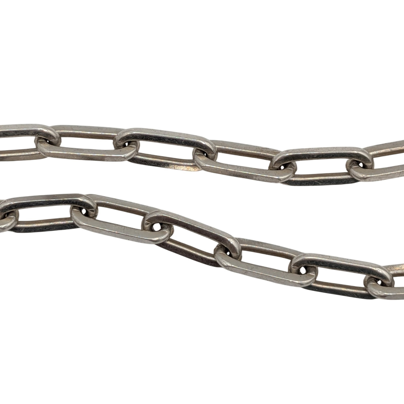 Signed Sterling Silver Paper Clip Chain Bracelet (1 of 4)