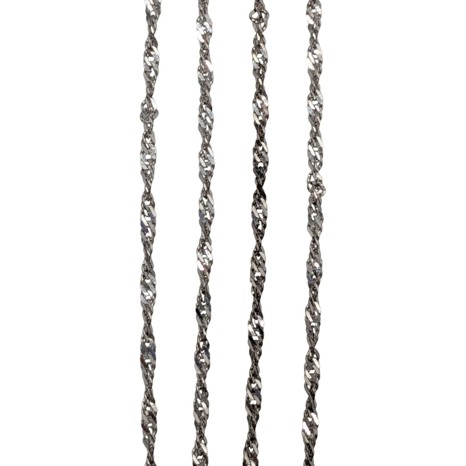 Signed Sterling Silver Twisted Herringbone Chain Necklace (1 of 4)