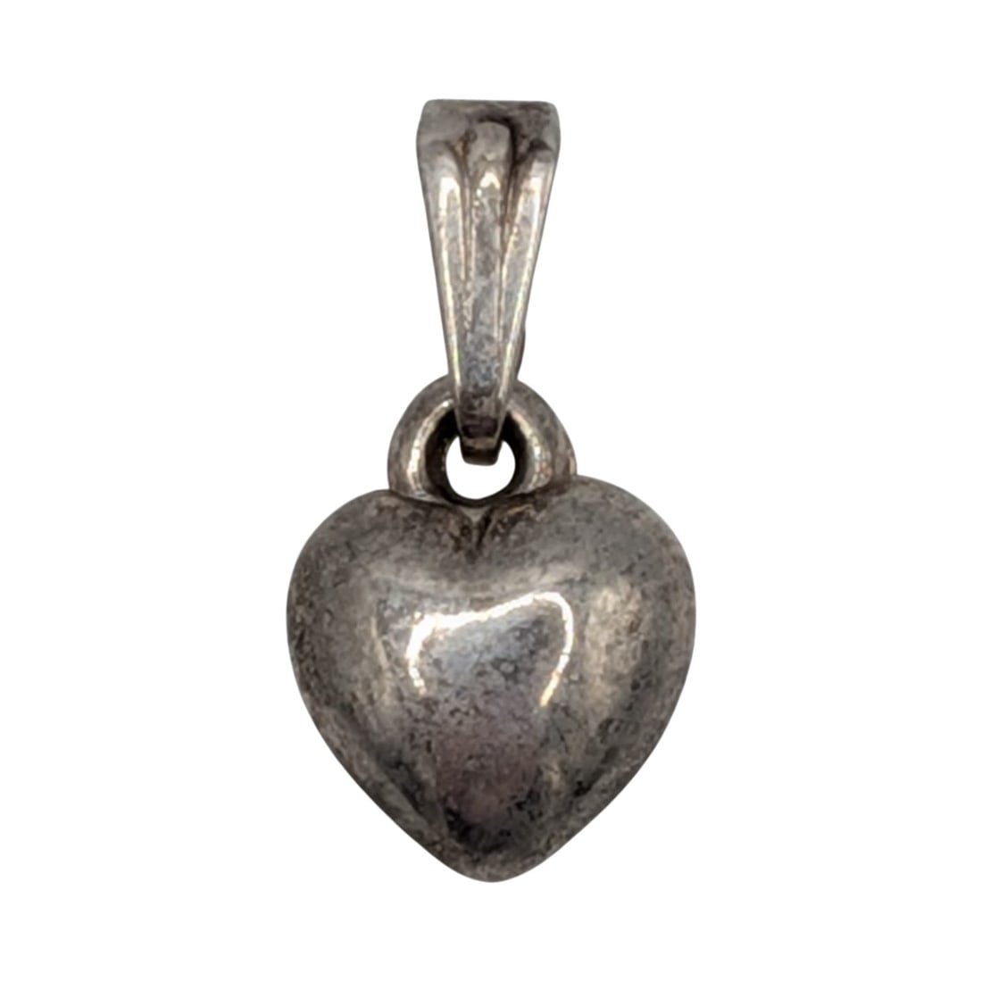 Sterling Silver Dangle Puffy Heart Pendant (1 of 3)