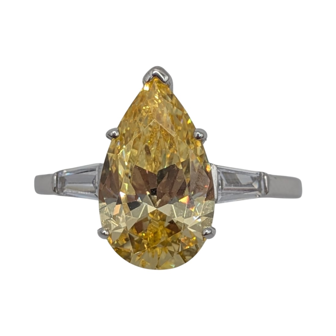 Signed Sterling Silver Rhinestone Pear Cut Ring Size 9.5 (1 of 5)