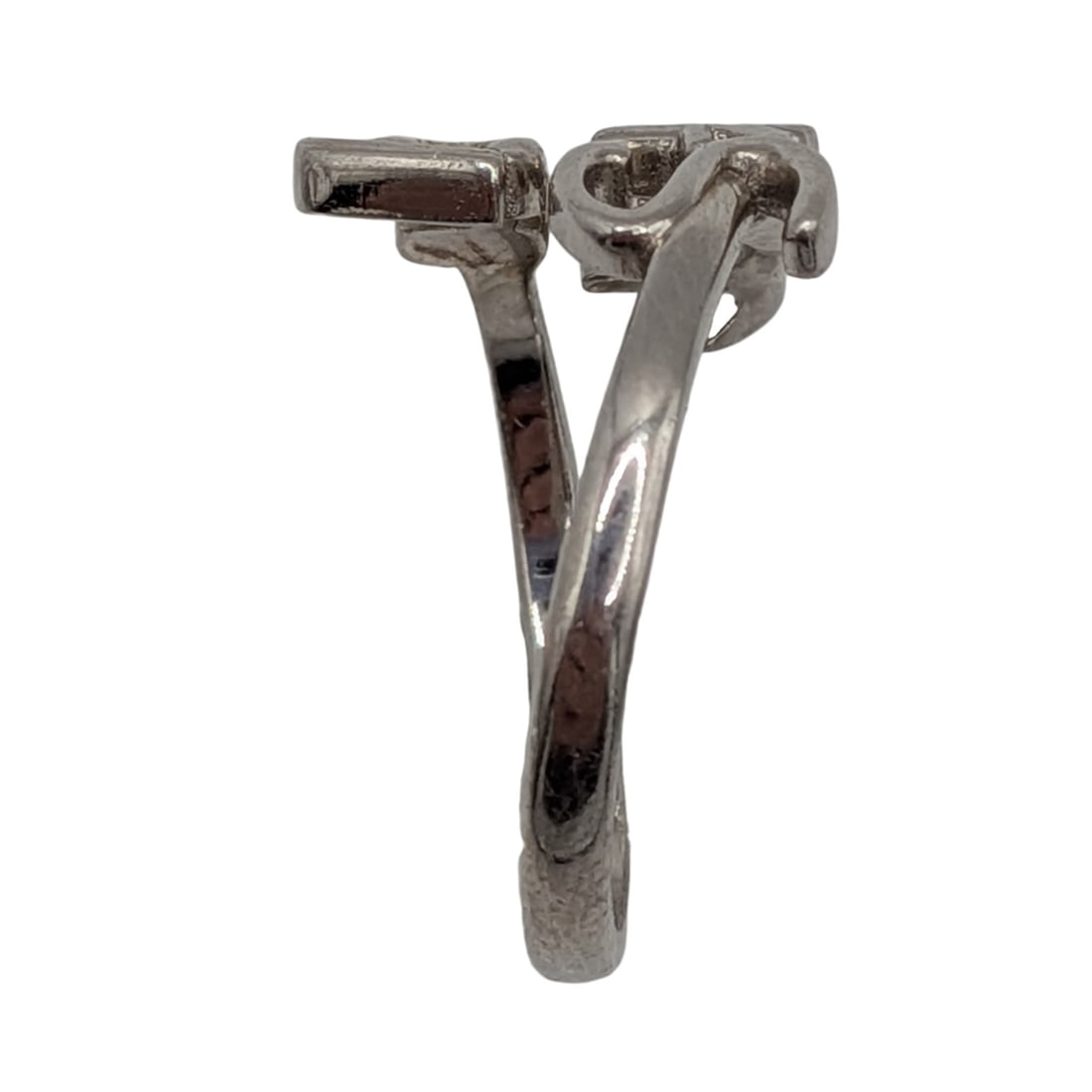 Sterling Silver Be Still Script Adjustable Ring - 2
