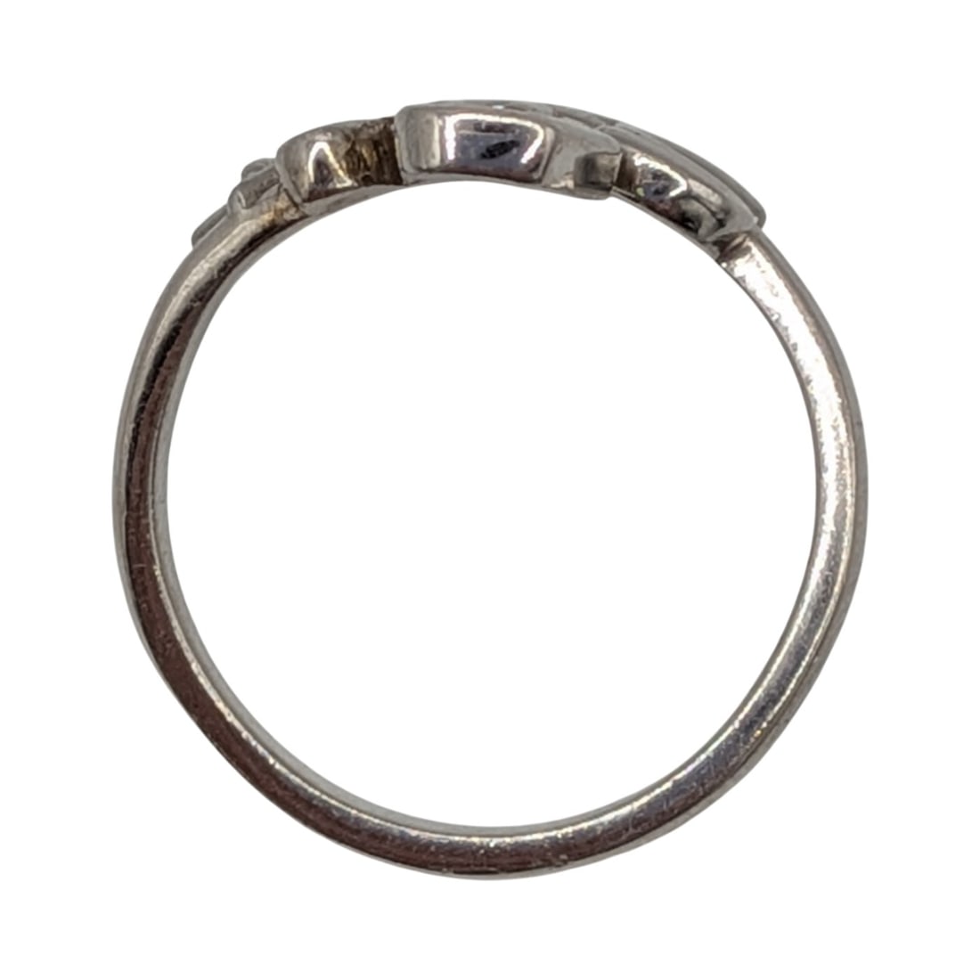 Sterling Silver Be Still Script Adjustable Ring - 3