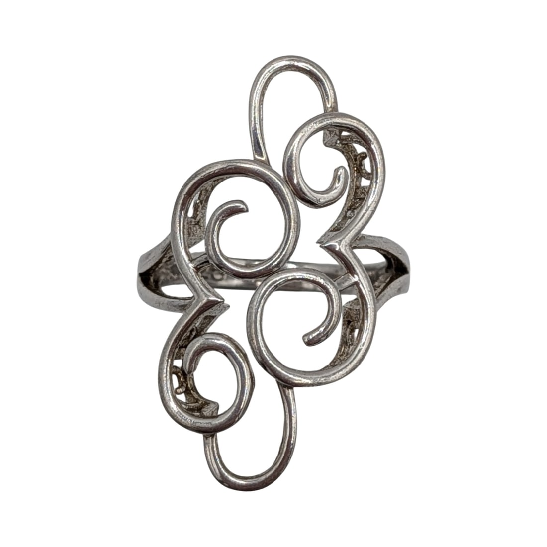 Sterling Silver Open Scrollwork Ring Size 5.5: Sterling Silver Open Scrollwork Ring. Size 5.5. Signed 925. 8g