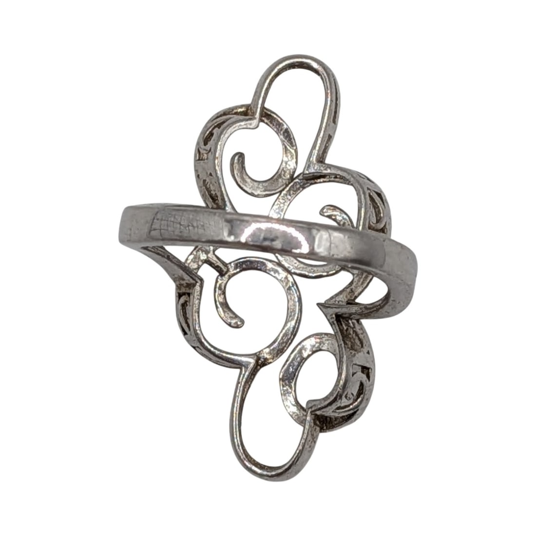 Sterling Silver Open Scrollwork Ring Size 5.5 - 3