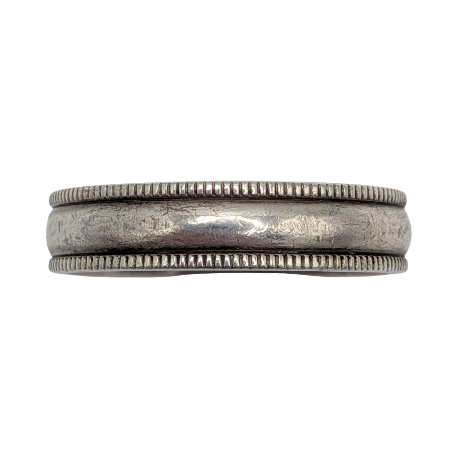 Signed Sterling Silver Milgrain Edge Band Ring Size 8.5: Signed Sterling Silver Milgrain Edge Band Ring. Size 8.5. Signed 925 FC framed. 11.3g