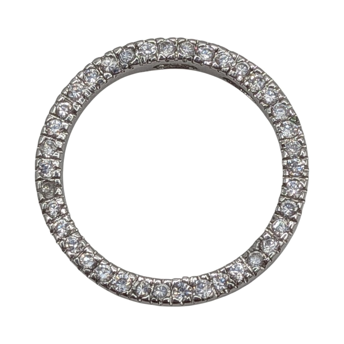 Sterling Silver CZ Eternity Circle Slide Pendant (1 of 3)