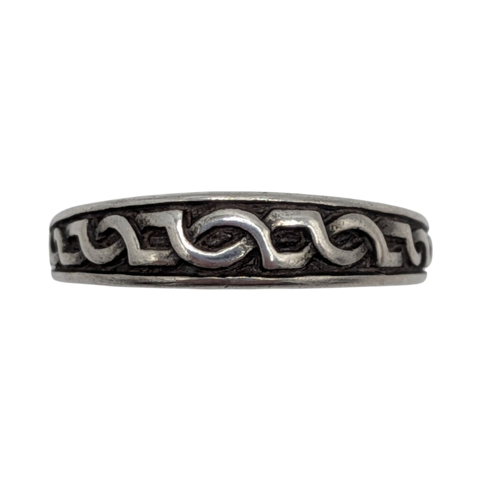 Signed Sterling Silver Celtic Knot Twist Band Ring Size 6.75: Signed Sterling Silver Celtic Knot Twist Band Ring. Size 6.75. Signed Sterling c S. 3.8g