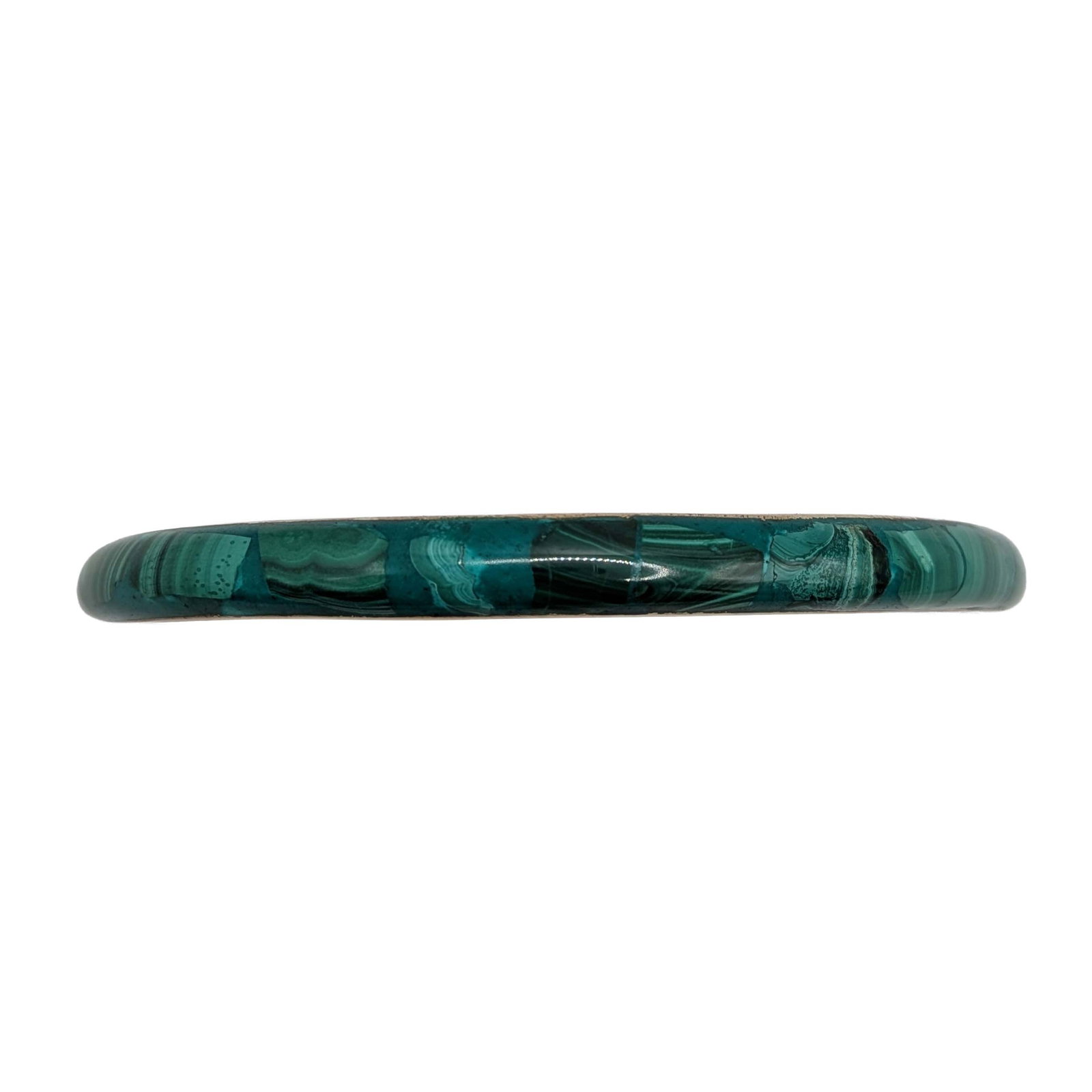 Vintage Brass Malachite Inlay Bangle Bracelet (1 of 3)
