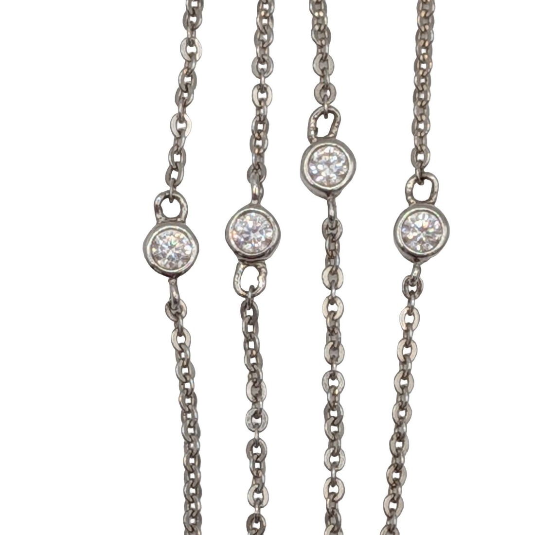 Espo Sterling Silver CZ Segmented Link Necklace (1 of 4)
