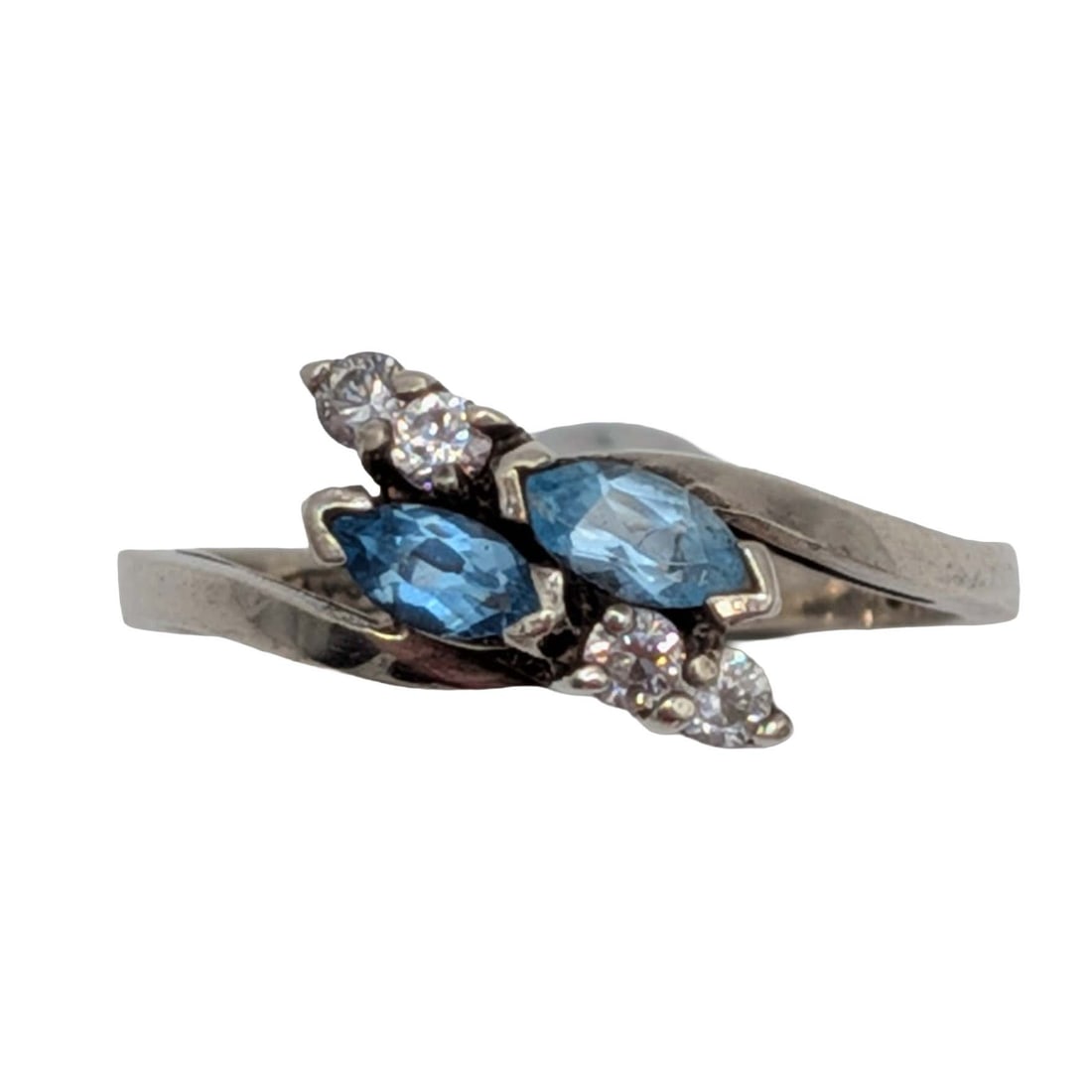 Avon Sterling Silver Blue Spinel Marquise Ring Size 6.25 (1 of 6)