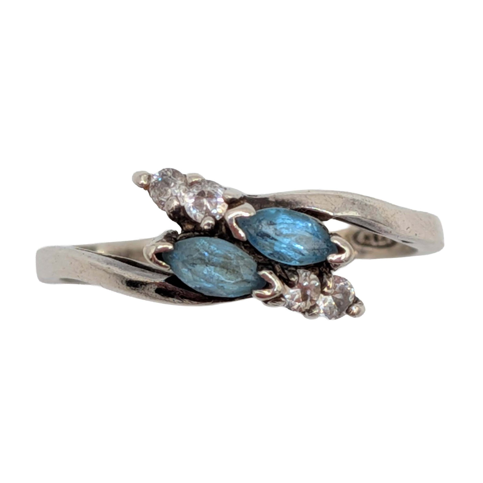 Avon Sterling Silver Blue Spinel Marquise Ring Size 7.75 (1 of 5)