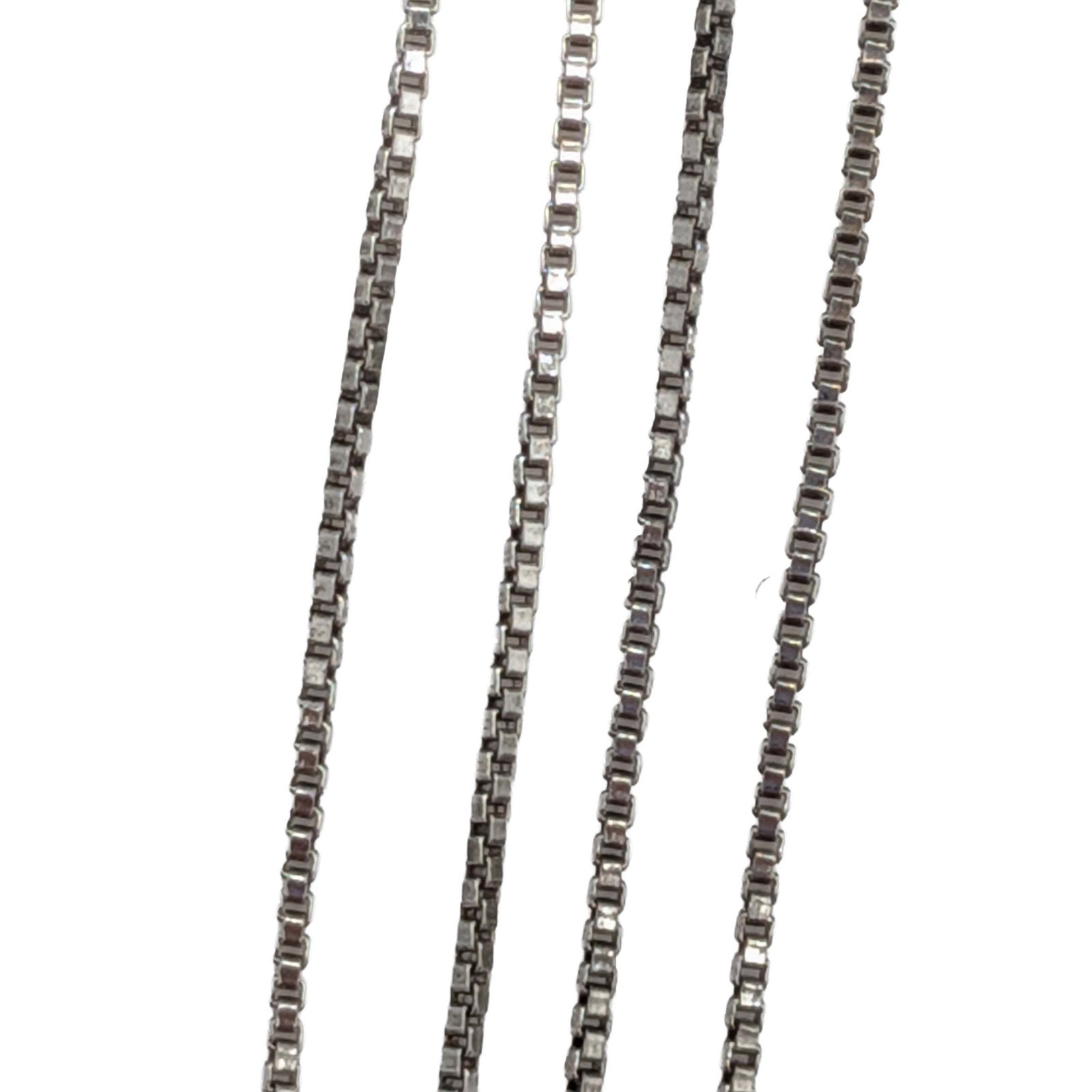 Signed Sterling Silver Box Chain Necklace: Signed Sterling Silver 1mm Box Chain Necklace. 18in Length. Signed RL 925. 1.5g